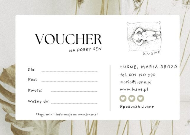 Personalizowany Voucher na dobry sen od ŁUSNE
